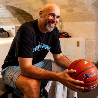 T-SHIRT AMPLE EN COTON ÉPAIS NOIR "You are on my First Team"