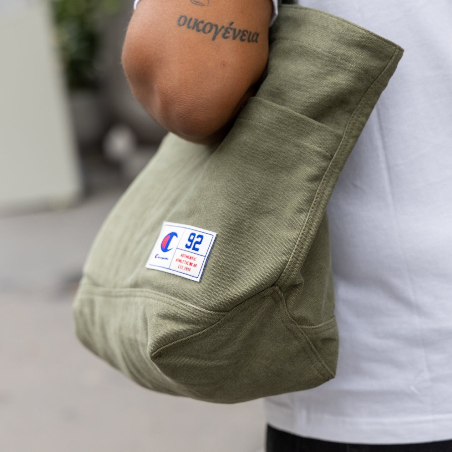 SAC TOTE EN CANVAS KAKI - You are on my First Team