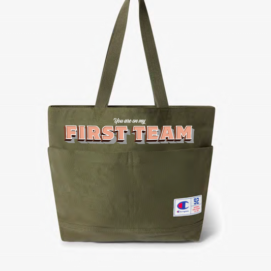 SAC TOTE EN CANVAS KAKI - You are on my First Team